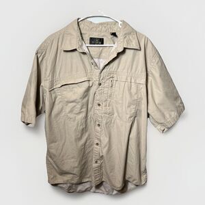 Red Head Fishing Shirt Mens XL Teal Tan/Khaki Outdoors Hike Walk Button Down